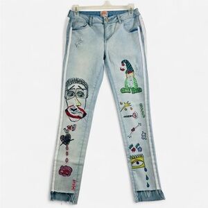Gianni Bini hand painted skinny jeans
